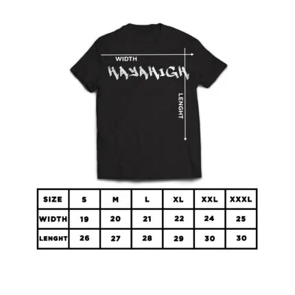 Hayahigh size guide